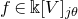 f element of double struck k left bracket upper V right bracket Subscript j theta