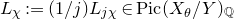upper L Subscript chi Baseline colon equals left parenthesis 1 divided by j right parenthesis upper L Subscript j chi element of upper P i c left parenthesis upper X Subscript theta Baseline divided by upper Y right parenthesis Subscript double struck upper Q