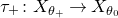 tau Subscript plus Baseline colon upper X Subscript theta Sub Subscript plus Subscript Baseline right arrow upper X Subscript theta Sub Subscript 0 Subscript Baseline