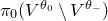 pi 0 left parenthesis upper V Superscript theta 0 Baseline minus upper V Superscript theta Super Subscript minus Superscript Baseline right parenthesis