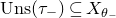 upper U n s left parenthesis tau Subscript minus Baseline right parenthesis subset of or equal to upper X Subscript theta Sub Subscript minus