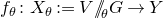 f Subscript theta Baseline colon upper X Subscript theta Baseline colon equals upper V slash slash Subscript theta Baseline upper G right arrow upper Y