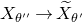 upper X Subscript theta double prime Baseline right arrow upper X overtilde Subscript theta prime