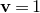 bold v equals 1