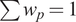 sigma summation wp equals 1