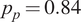 pp equals 0.84