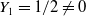 upper Y 1 equals 1 divided by 2 not equals 0