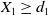 upper X 1 greater than or equals d 1