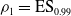 rho 1 equals normal upper E normal upper S Subscript 0.99