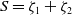 upper S equals zeta 1 plus zeta 2