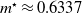 m Superscript star Baseline almost equals 0.6337