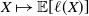 upper X right arrow from bar double struck upper E left bracket script l left parenthesis upper X right parenthesis right bracket