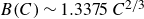 upper B left parenthesis upper C right parenthesis tilde 1.3375 upper C Superscript 2 divided by 3
