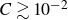 upper C greater than or equivalent to 10 Superscript negative 2