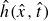 ModifyingAbove h With caret left parenthesis ModifyingAbove x With caret comma ModifyingAbove t With caret right parenthesis