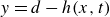 y equals d minus h left parenthesis x comma t right parenthesis