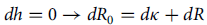 d h equals 0 right arrow d upper R 0 equals d kappa plus d upper R