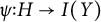 psi colon upper H right arrow upper I left parenthesis upper Y right parenthesis