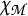 Equation showing script capital X sub script capital M.