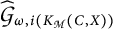 G-hat sub omega comma i (K sub M (C comma X))