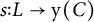 Equation showing s colon L approaches y (C)