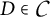 Mathematical expression D is an element of C.