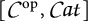 Mathematical expression in square brackets showing C super o p comma C a t.