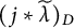 left parenthesis j asterisk lamda overtilde right parenthesis Subscript upper D