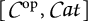 Mathematical expression in square brackets containing C super o p comma C a t.