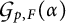 Script G sub p comma F (alpha)