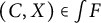 (C, X) is an element of the integral of F