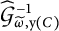 G-hat to the minus 1 power with subscript omega-tilde comma y (C).