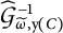 G-hat to the minus 1 power with subscript omega-tilde comma y (C).