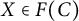 upper X element of upper F left parenthesis upper C right parenthesis