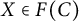 upper X element of upper F left parenthesis upper C right parenthesis