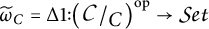 omega tilde sub C equals Delta 1 colon (C / C) super o p arrow S e t
