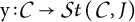 y colon script C arrow script S t (script C comma J)