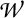 Equation showing a single cursive capital letter W.