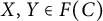 upper X comma upper Y element of upper F left parenthesis upper C right parenthesis