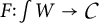 F colon integral of W yields C