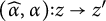 (alpha-hat, alpha) : z → z-prime