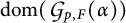 Mathematical expression dom ( G sub p, F ( alpha ) )