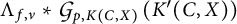 Lambda sub f,v asterisk script G sub p,K(C,X) (K prime (C,X))