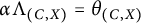 alpha Lambda sub (C, X) equals theta sub (C, X)