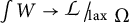 Integral of W yields script L sub l a x Omega