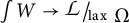 Integral of W yields script L sub lax Omega
