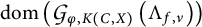 Mathematical expression for dom ( G sub phi, K ( C, X ) ( Lambda sub f, v ) )