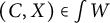 (C, X) is an element of the integral of W