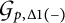 Script G sub p comma Delta 1 (-)