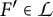 F prime is an element of script L